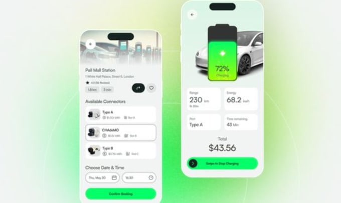 Gig Preview - Develop autonomous, driving app, navigation app, ev charging, tracking website