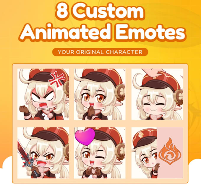 Gig Preview - Create custom animated emotes GIF, chibi emotes for kick, twitch animated emotes