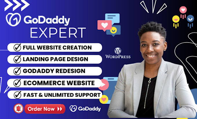 Gig Preview - Customize godaddy website fix godaddy website redesign godaddy to wordpress