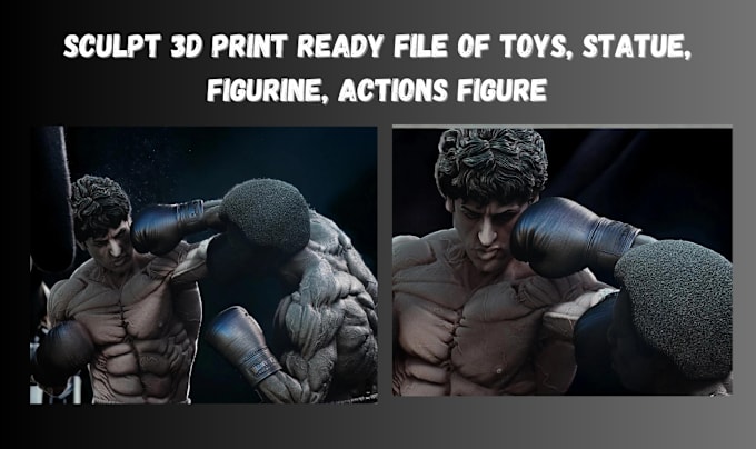 Gig Preview - Sculpt 3d print ready file of toys, statue, figurine, action figure