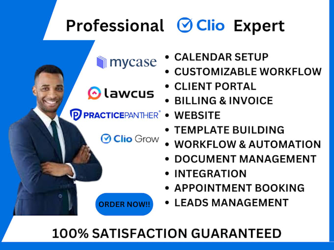 Gig Preview - Setup and manage your clio lawmatic practice panther robly filevine