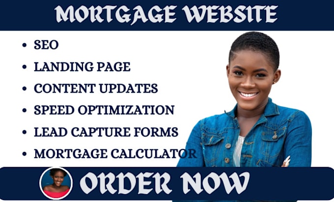 Gig Preview - Mortgage website mortgage leads landing page mortgage calculator