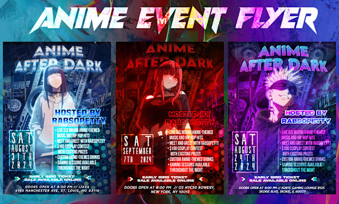 Gig Preview - Do unique anime flyer, poster, social media event promotion