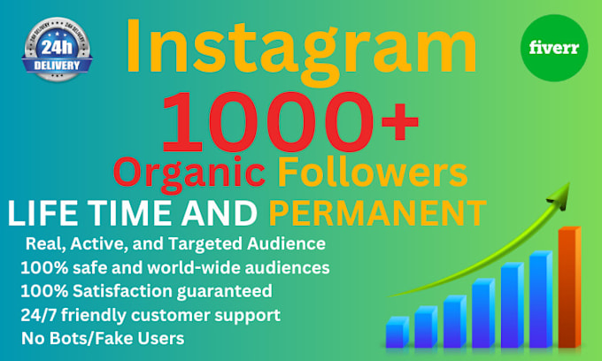 Gig Preview - Add 1000 instagram followers organically for fast organic growth