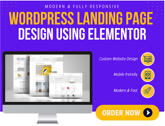 Gig Preview - Design wordpress elementor landing page elementor pro and website redesign