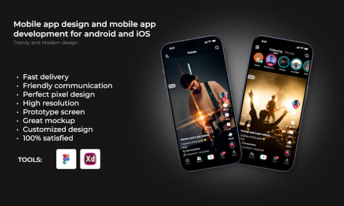 Gig Preview - Mobile app design and mobile app development for android and ios