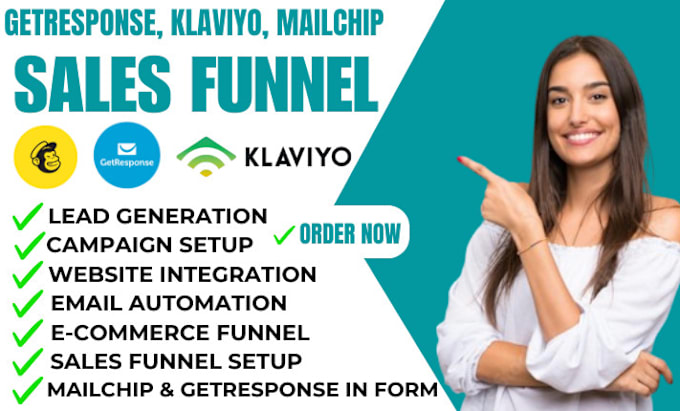 Gig Preview - Build getresponse landing page, website, sales funnel, mailchimp email campaign