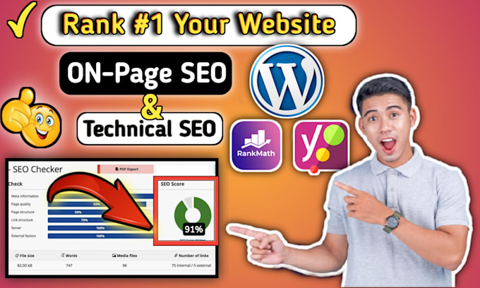 Bestseller - setup rank math SEO and score 90 plus in on page optimize