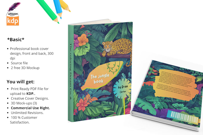 Gig Preview - Design kids and adults coloring book cover and interior pages for amazon kdp