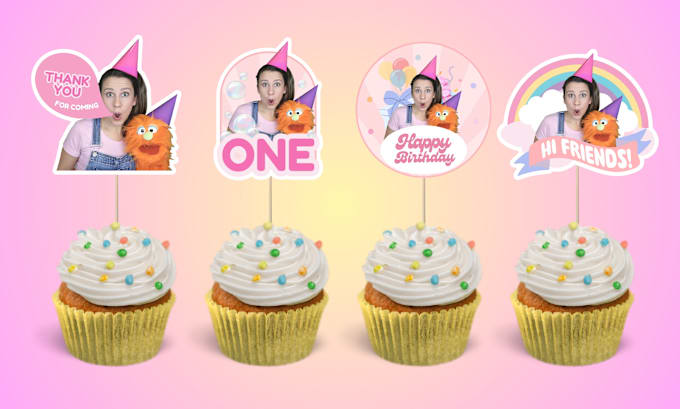 Gig Preview - Design printable topper for your cupcakes