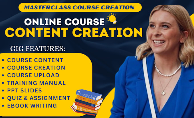 Gig Preview - Online course content, online course creation, training course upload ppt