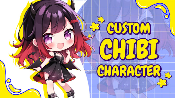 Gig Preview - Draw cute chibi art character of your vtuber oc or pet animal in anime style