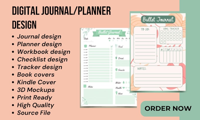 Bestseller - design and format canva journal,planner,workbook,checklist, salah tracker design