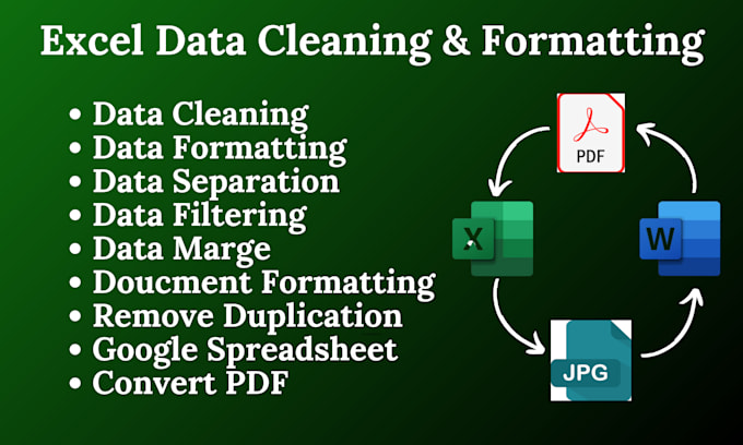 Gig Preview - Clean spreadsheet, excel data cleaning and formatting is a virtual assistant