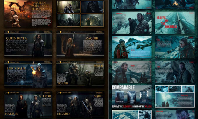 Gig Preview - Design film pitch deck presentation for movie tv shows, tv series, web podcast