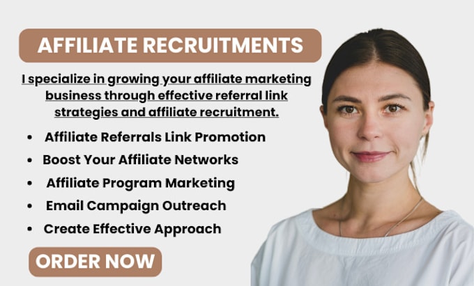 Gig Preview - Do affiliate referral link promotion, affiliate signup, affiliate recruitments