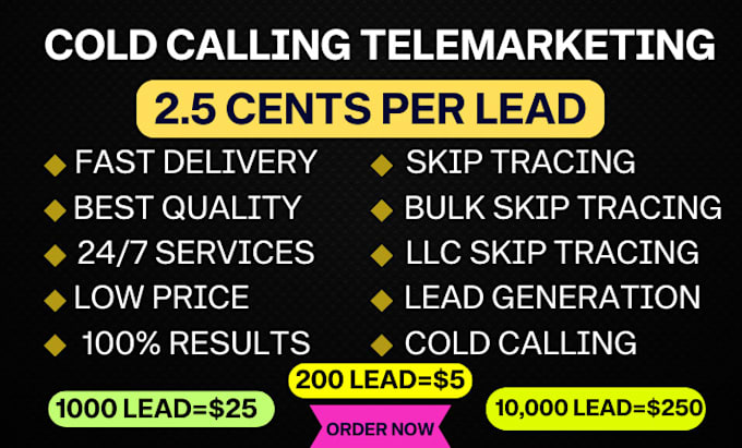 Gig Preview - Do cold calling telemarketing SMS and email marketing