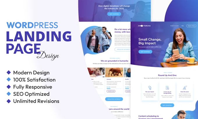 Gig Preview - Design a responsive landing page using HTML, CSS, or wordpress