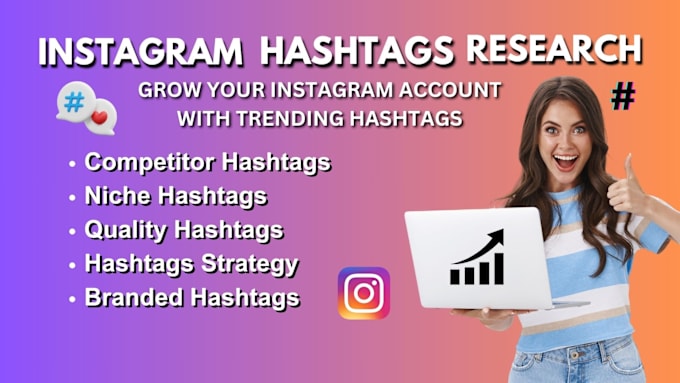 Gig Preview - Research professional instagram hashtags to grow organically