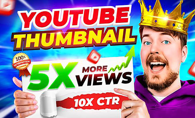 Gig Preview - Create thumbnails like mr beast related to car,finance,vlog,documentary in 2h