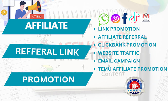 Gig Preview - Do affiliate referral link promotion clickbank temu affiliate promotion