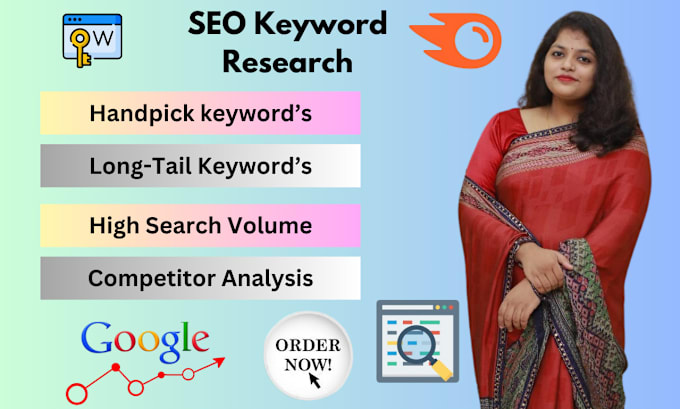 Gig Preview - Do SEO keyword research and competitor analysis for your website ranking