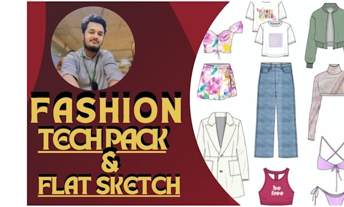 Gig Preview - Create tech pack and flat sketches for fashion design