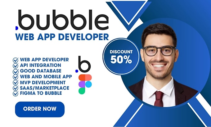 Gig Preview - Bubble website, bubble io, bubble mvp, bubble saas, app, web app, chat ai