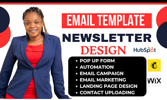 Gig Preview - Design mailchimp newsletter email template, wix newsletter, email campaign