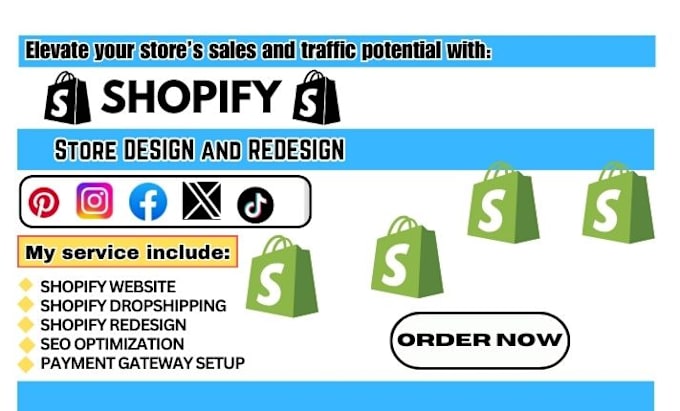 Gig Preview - Build shopify store or dropshipping ecommerce store, shopify dropshipping