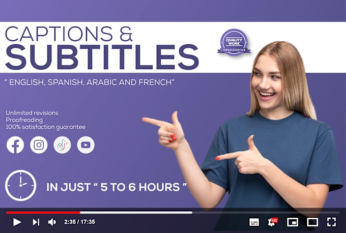 Bestseller - add attractive captions or subtitles for your videos