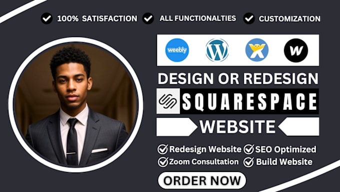 Gig Preview - Develop a professional and responsive squarespace website, squarespace redesign