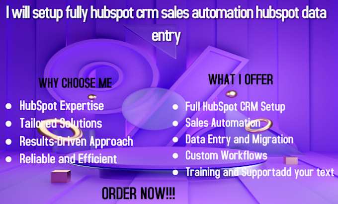 Gig Preview - Setup fully hubspot crm sales automation hubspot data entry