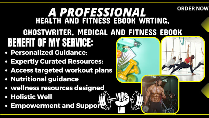 Gig Preview - Be your health and fitness ebook writer, medical, self help, ebooks ghostwriter