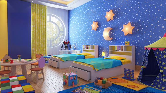 Gig Preview - Do 3d cgi interior, exterior kid bedroom and playroom design