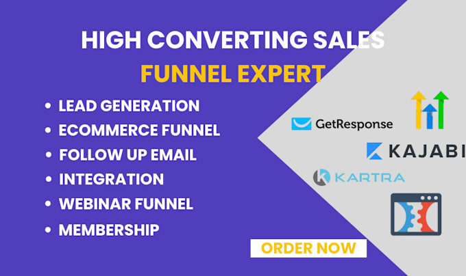 Gig Preview - Build expert sales funnel landing page in clickfunnels, systeme io, gohighlevel