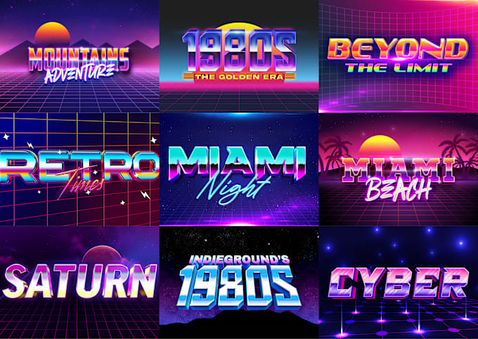 Gig Preview - Design 80s futuristic vaporwave synthwave retro text design