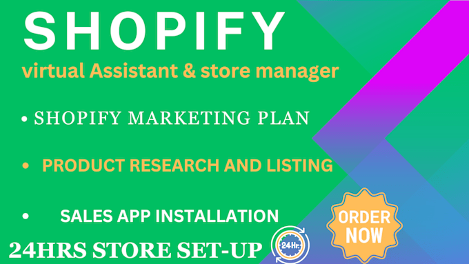 Gig Preview - Be your shopify virtual assistant shopify dropshipping store to boost your sales