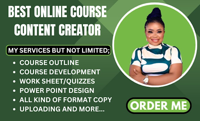 Gig Preview - Do e learning content development, online course content creation on any topic