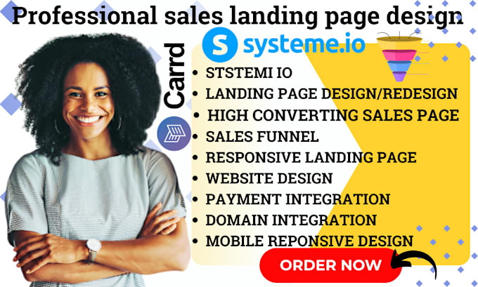 Gig Preview - Systemi io landing page, leadpages, kajabi sales funnel, stan store sales page