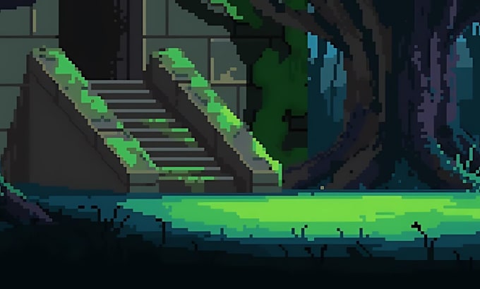 Gig Preview - Design pixel art background, scene, landscape, tileset for game, game art