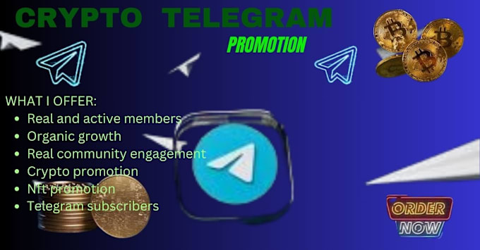 Gig Preview - Crypto telegram promotion crypto telegram marketing telegram user with bonus