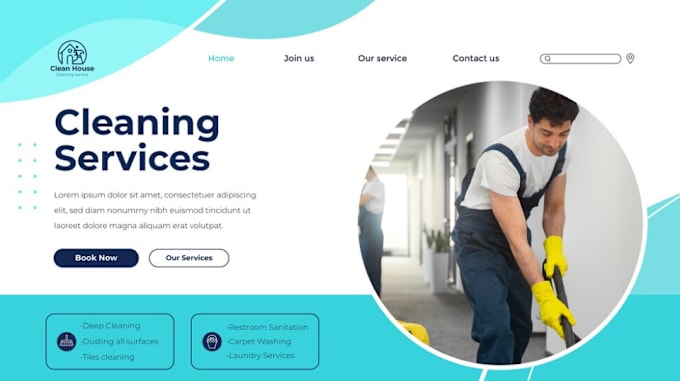 Gig Preview - Build cleaning service website, appointment cleaning, cleaning service