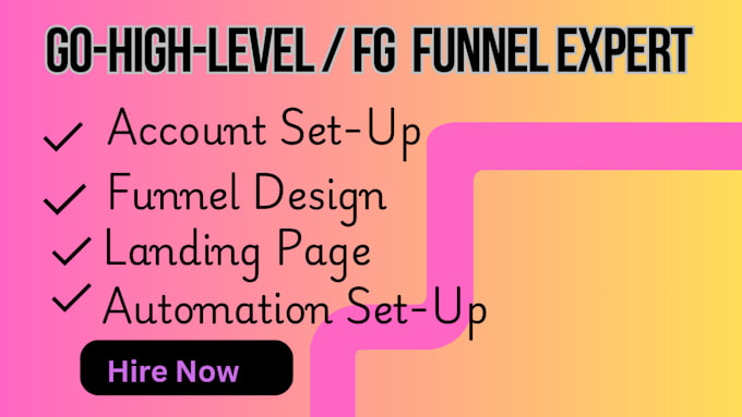 Gig Preview - Be your gohighlevel expert for gohighlevel website and sales funnel fg funnel