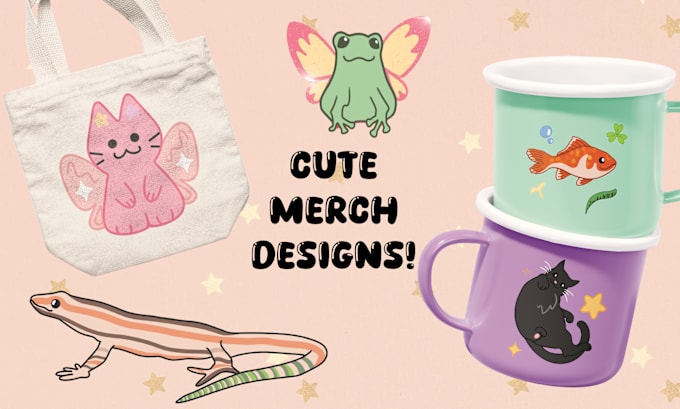 Gig Preview - Draw a cute design for the merch you want