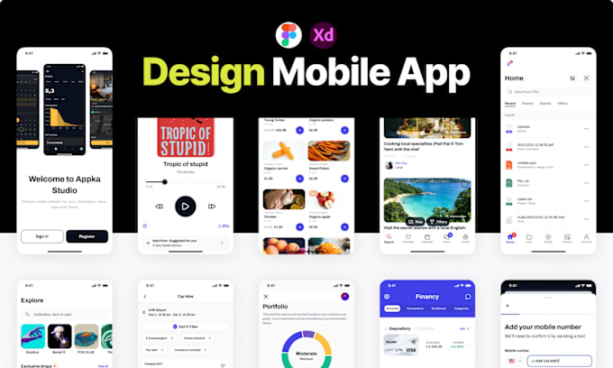 Gig Preview - Do mobile app design, web design, figma app design