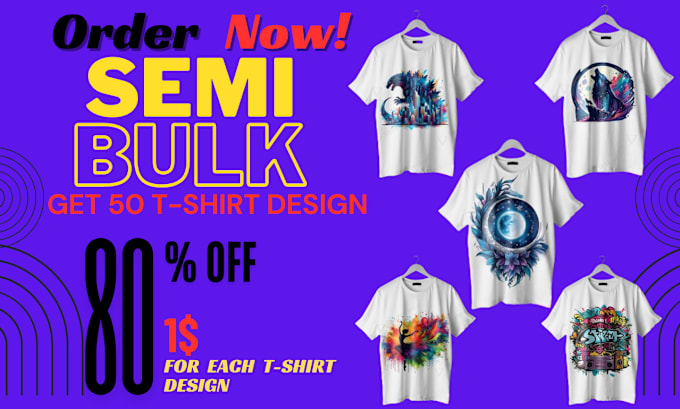 Gig Preview - Bulk design eye catching custom t shirt vector art