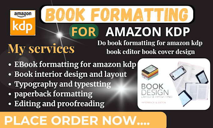 Gig Preview - Do ebook formatting and layout design for amazon kdp canva ebook formatting