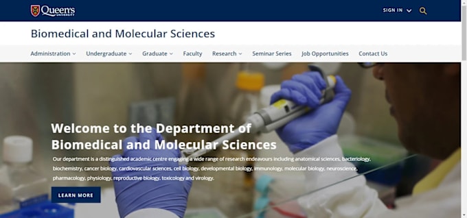 Gig Preview - Design stunning biomedicine biotech website bioinformatics landing page website