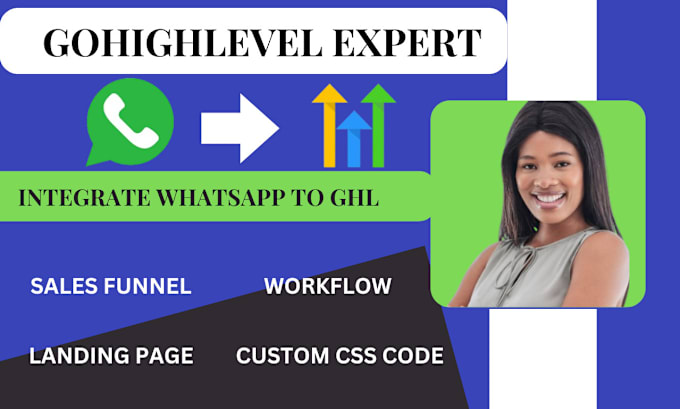 Gig Preview - Do gohighlevel whatsapp integration workflow automation ghl expert ghl css code